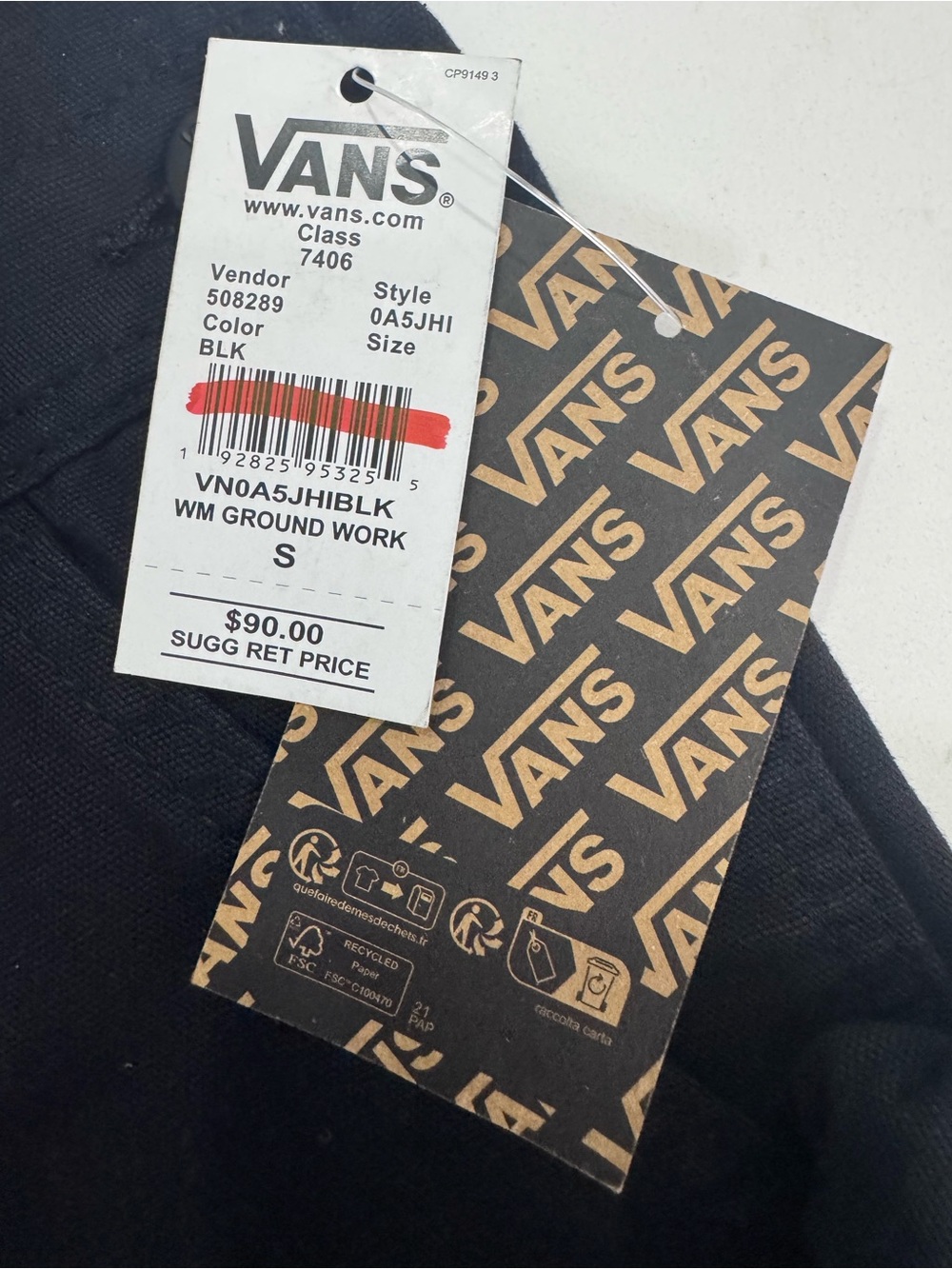 Vans Black Women's Denim Overalls with Front Bib Pocket - Picture 2 of 6